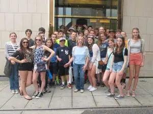 Members of the Garrison Union Free School Class of 2014 gathered around eighth-grade adviser Susan McEnroe earlier this year.