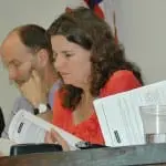Town Board Member Nancy Montgomery, with Supervisor Richard Shea in background