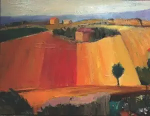 "Campagna" oil on wood by Maria Pia Marrella