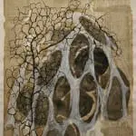Collage, India ink, oil paint on paper by Suzanna Frosch