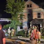 Five area fire departments responded to the blaze. Photo by Michael Turton