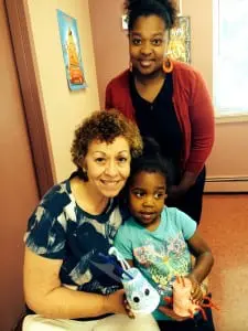Jackie Bucelot-Mills at Davies South Terrace with Kianna Powers and her mother, Shanna