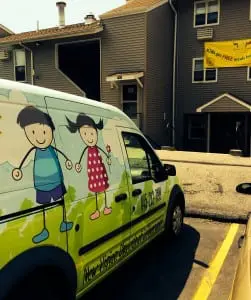 The Kids R Kids van delivering free summer lunches in Beacon.