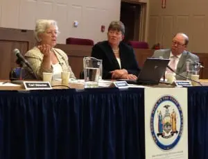 Assemblywoman Sandy Galef (left) is joined by representatives from the Department of State, including Dede Scozzafava and Mark Pattison.