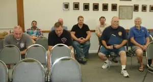 MembersâofâtheâContinentalâVillageâFireâDepartmentâawaitâtheâTownâBoardâworkshop.âPhotoâbyâL.S.âArmstrong           