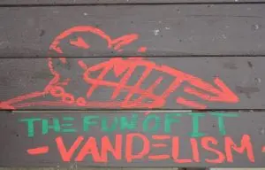 Mayor's Park was vandalized on Monday night (Aug. 11). Photo by M. Turton