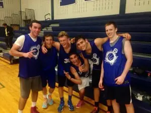 Champions of Summer Basketball League — Millbrook High School, Aug. 12. Pictured: Ryan McCollum, John Parr, Eric Rizzi, Nick Allen, Will Zuvic and Tanner Froats.