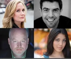 Top left: Maia Guest (Photo by Leslie Hassler); Jason O'Connell, Greg Miller (photo by Jordan Matter), Vaishnavi Sharma (photos provided)