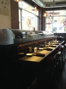 Aâ
viewâ
ofâ
theâ
sushiâ
barâ
atâ
Theâ
Hudsonâ
Room.