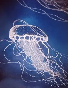 Close-up of a jellyfish design by Carla Goldberg. (Image courtesy of the artist)