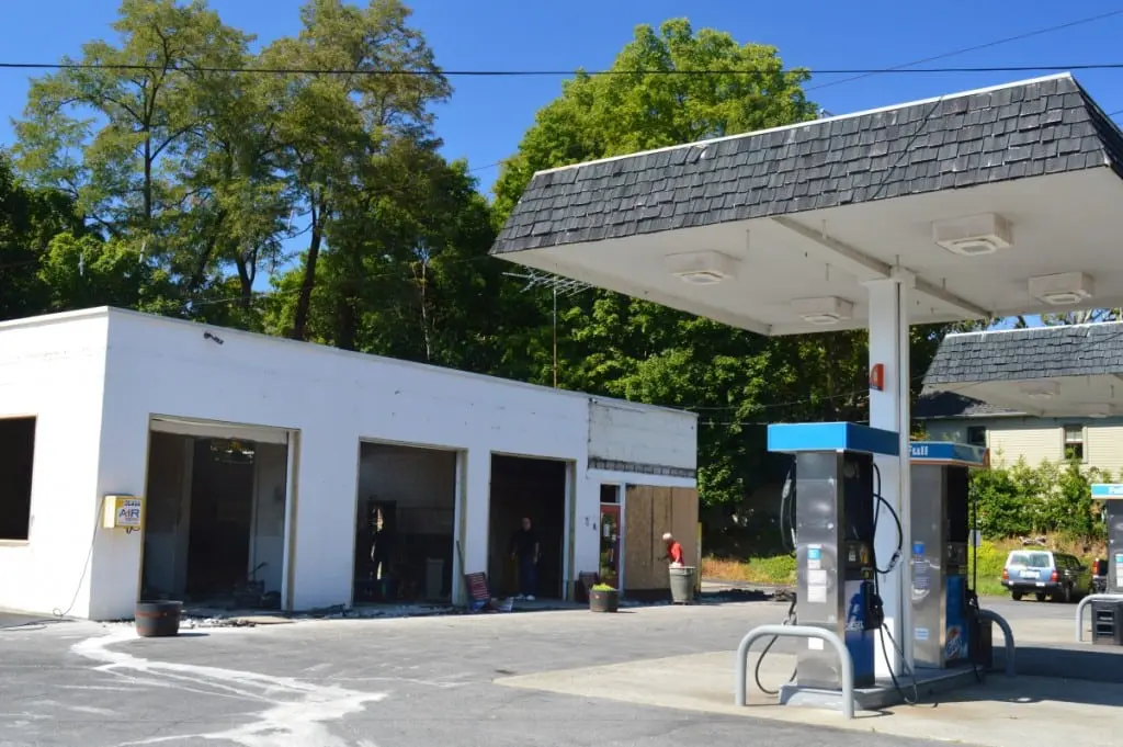The new Dunkin' Donuts will include a drive-thru, convenience store and gas station. Franchise stores and drive-thrus are now banned by a local law passed after the Dunkin' Donuts plan was approved.