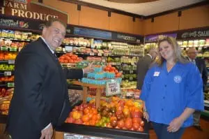 Foodtown's corporate Produce Director John DiPietro with Cold Spring's Foodtown produce manager Jessica O'Dell      