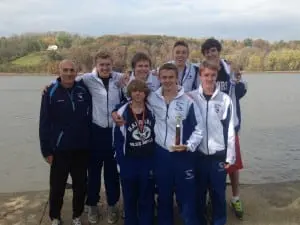 Boys varsity cross-country at the Oct. 25 Harvest Classic at Schodack Island Park (photo courtesy of Tom Locascio)