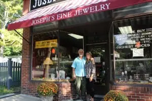 Joe and Bridget Immorlica, at their Main Street business, Joseph's Fine Jewelry.