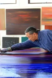 Kongtrul Jigme Namgyel at work in his studio, in Crestone, Colorado (Photo by Sasha Dorje Meyerowitz)