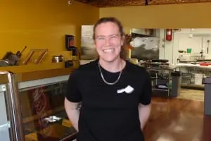 Barb Fisher, happy to get things started at Barb's Butchery