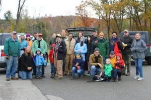 Volunteers clear and mark trails in the Garrison School Forest Nov. 1.