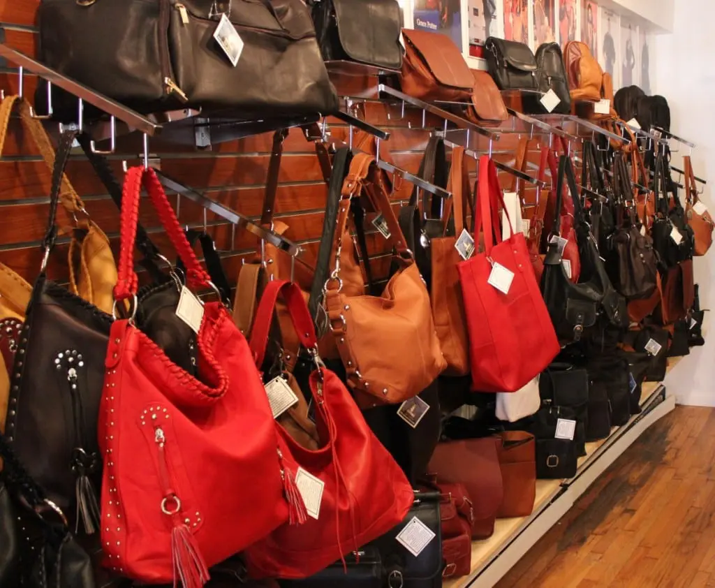 Bags come in a great variety of colors and designs at Cape Cod Leather.