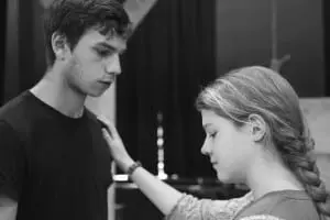 Cast members Theo Henderson and Leandra Rice in rehearsal
