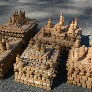 Castle complex made from cork bottle stoppers