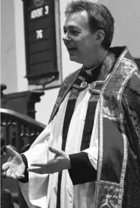 Rev. Shane Scott-Hamblen at the service