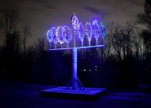 The Beacon Bicycle Menorah, built by Ed Benavente