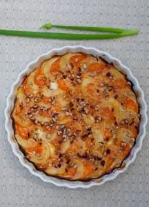 A carrot potato gratin, one of the recipes found in Marika Blossfeldt's cookbook.