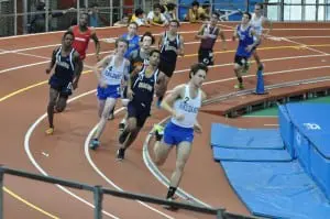 Haldane runners Nick Farrell, left, Theo Henderson, at top, and Seth Warren in New York City Jan. 11.