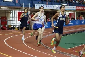 Haldane's Jonathan Clemente helps set a school record in the 4-x-800 meter relay at the NYC Armory Jan. 30.