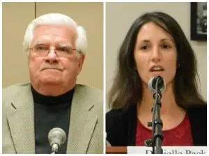 The two candidates: Thomas Robertson and Danielle Pack-McCarthy