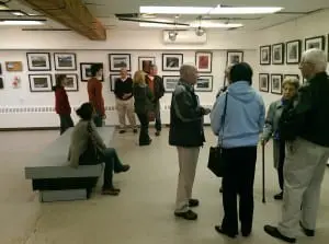 A working space transformed into an art gallery at Arts on the Lake (photo provided)