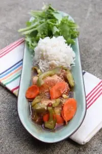 Sweet and sour chicken with vegetables