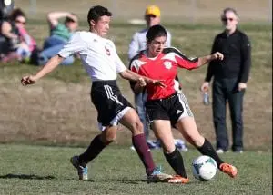 Daggers defender Teresa Figueiras denies a Kingston United player in a 5-2 Dagger victory on Sunday, April 12. 