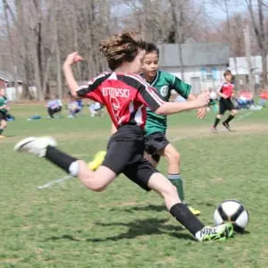 Philipstown Warriors' Frank Bentkowski Jr. readies to blast the ball against the Greenwood Lake Hurricanes. (Photo by Maureen McGrath)