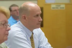 Benjamin Syden, vice president of the Albany-based Laberge Group, outlined potential funding opportunities to village trustees. (Photo by M. Turton)