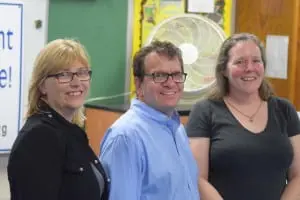 Elected as Haldane School Board trustees were newcomers Margaret Parr (L) and fellow first-time candidate Peggy Clements along with incumbent Evan Schwartz who earned the most votes overall. (Photo by M. Turton)