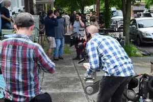 Shouts of "We're rolling" brought quiet to the set throughout the day. The more than 75 crew members began arriving in Cold Spring at 5 a.m.