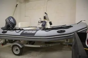Deputies keep a boat at the substation for use in water-based assignments.