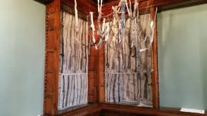 "In Lies the Problem" by Riana Casas, part of the show "Traces" at the Howland Cultural Center