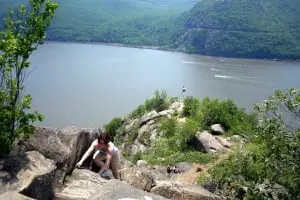 Climber on the Breakneck Ridge ascent (Photo by Audius Juskelis)