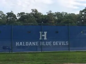 Haldane's new windscreen for the tennis courts