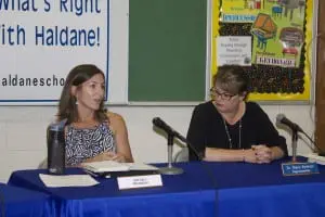 Haldane school board president Jen Daly and Superintendent Diana Bowers (Photo by K.E. Foley)