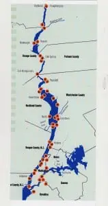 The Riverkeeper report includes a map showing water-sampling locations.