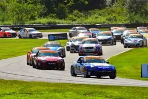 McAleer leading the pack at Lime Rock Park, Connecticut, (Photo courtesy of Sideline Sports Photography)