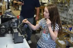 Ori Brachfeld's 9-year-old daughter Eddye sometimes helps out at Dash Lock & Key in Beacon.