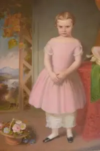 This portrait of a young and not-so-happy Maria Haldane, born in Cold Spring around 1840, was painted near the site of present-day Tots Park by an unknown artist. Photo by M. Turton