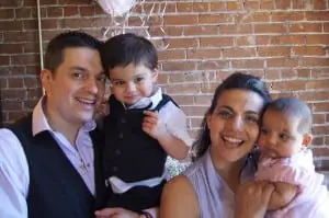 The Arguellos with their children, Lorenzo John and Olivia Marie.
