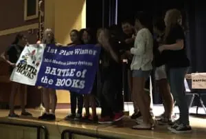 The Beacon Bees being recognized as winners of the 2015 Battle of the Books (photo provided)