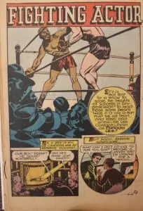 Aâ
comicâ
stripâ
fromâ
theâ
1930sâ
depictingâ
"Fightingâ
Actor"â
Canadaâ
Lee