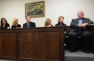 Membersâ
ofâ
theâ
Putnamâ
Countyâ
Legislatureâ
listenâ
toâ
discussionâ
ofâ
theâ
Butterfieldâ
seniorâ
citizensâ
center;â
fromâ
left:â
Legislatorsâ
Diniâ
LoBue,â
Toniâ
Addonizio,â
Rogerâ
Gross,â
Ginnyâ
Nacerino,â
Barbaraâ
Scuccimarra,â
andâ
Williamâ
Gouldman.â
(Photoâ
byâ
L.S.â
Armstrong)